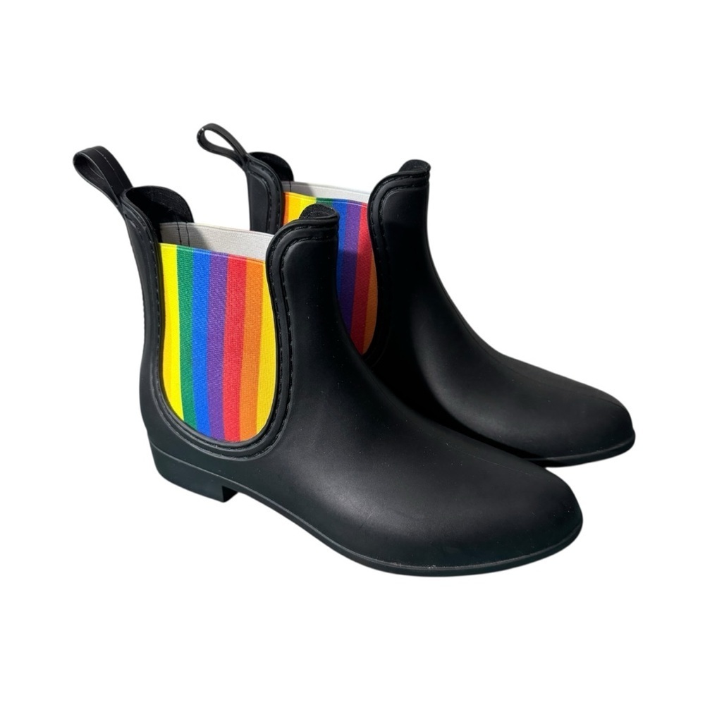 CATHERINE MALANDRINO Rainbow PRIDE Chelsea Style Rain Boots BOOTIES Tabby